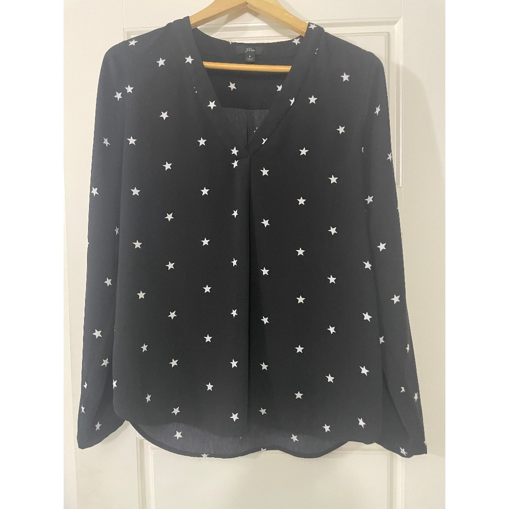 J. Crew Long Sleeve Blouse with Stars - Size Small